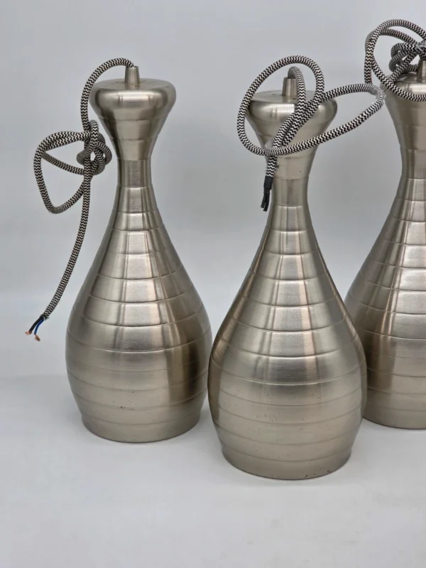 Komplet 3 lamp wiszących Ajaccio Steel nowoczesne klosze stalowe loft