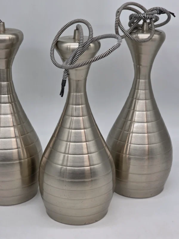 Komplet 3 lamp wiszących Ajaccio Steel nowoczesne klosze stalowe loft