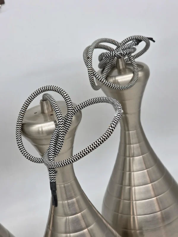 Komplet 3 lamp wiszących Ajaccio Steel nowoczesne klosze stalowe loft