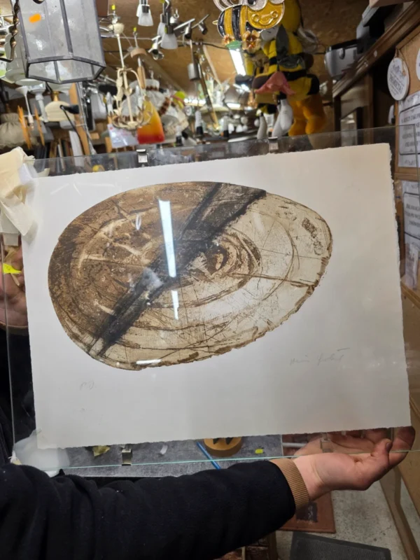 Grafika Heinz Göbel Lost in Transition pniak drzewa sygnatura antyrama 42x53 cm