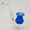 Wazonik koniakówka kobaltowy szkło artystyczne design retro 18cm