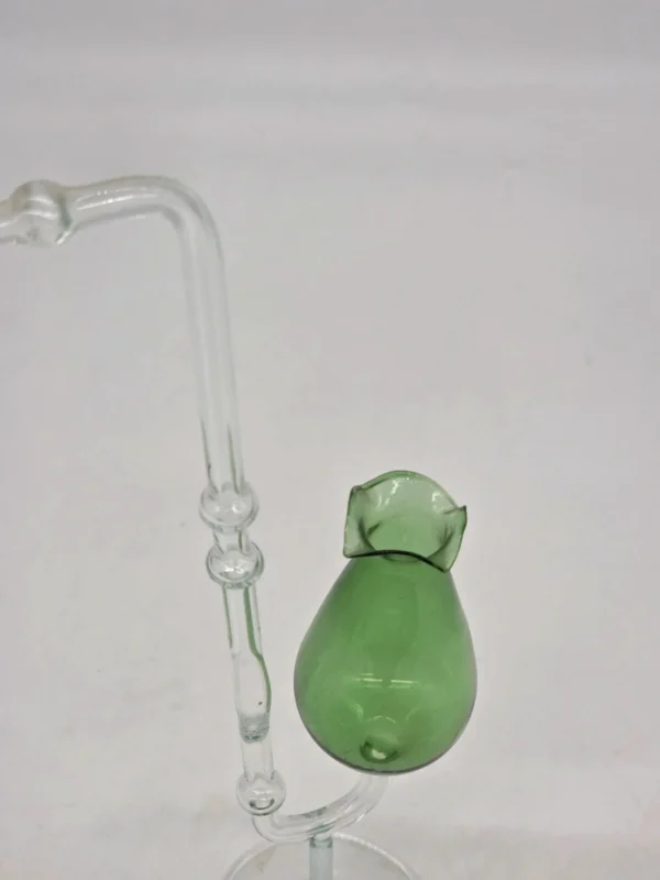 Wazonik koniakówka zielony szkło artystyczne wysoki vintage 25cm