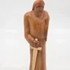 Sygnowana rzeźba z drewna wojownik rękodzieło 2014 r