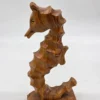 Ręcznie rzeźbiona drewniana figurka konik morski fasetowana rzeźba 26 cm