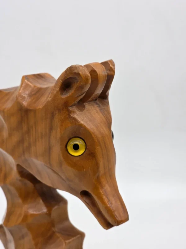 Ręcznie rzeźbiona drewniana figurka konik morski fasetowana rzeźba 26 cm