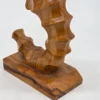 Ręcznie rzeźbiona drewniana figurka konik morski fasetowana rzeźba 26 cm