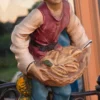 Ręcznie malowana figurka chłopiec z koszem kaktus opuncja vintage 29 cm