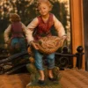 Ręcznie malowana figurka chłopiec z koszem kaktus opuncja vintage 29 cm