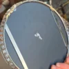 Czteroczęściowy chromowany serwis do herbaty Art Deco z bakelitem i lustrzaną paterą