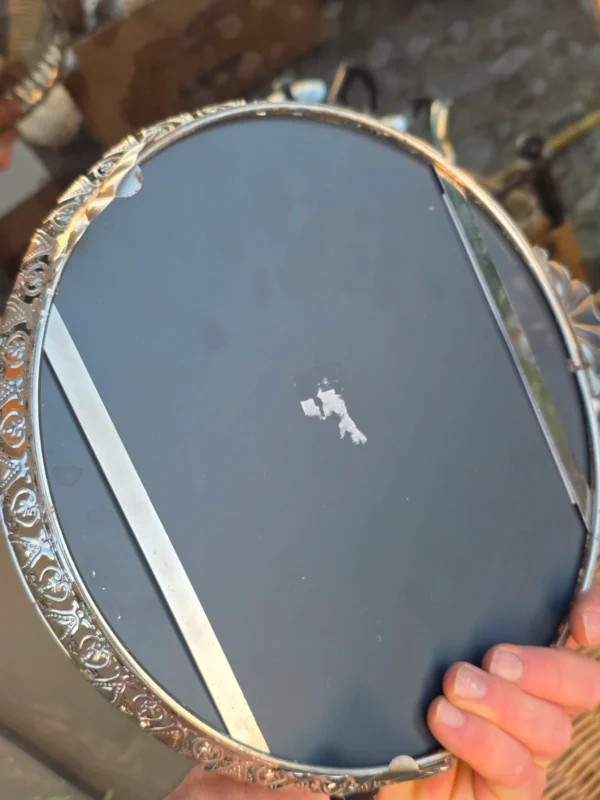 Czteroczęściowy chromowany serwis do herbaty Art Deco z bakelitem i lustrzaną paterą